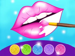 Glitter Lips Coloring Art