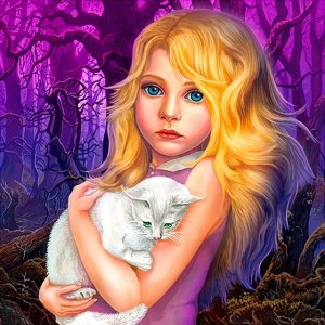 Hidden Object Girl and Cat Puzzle